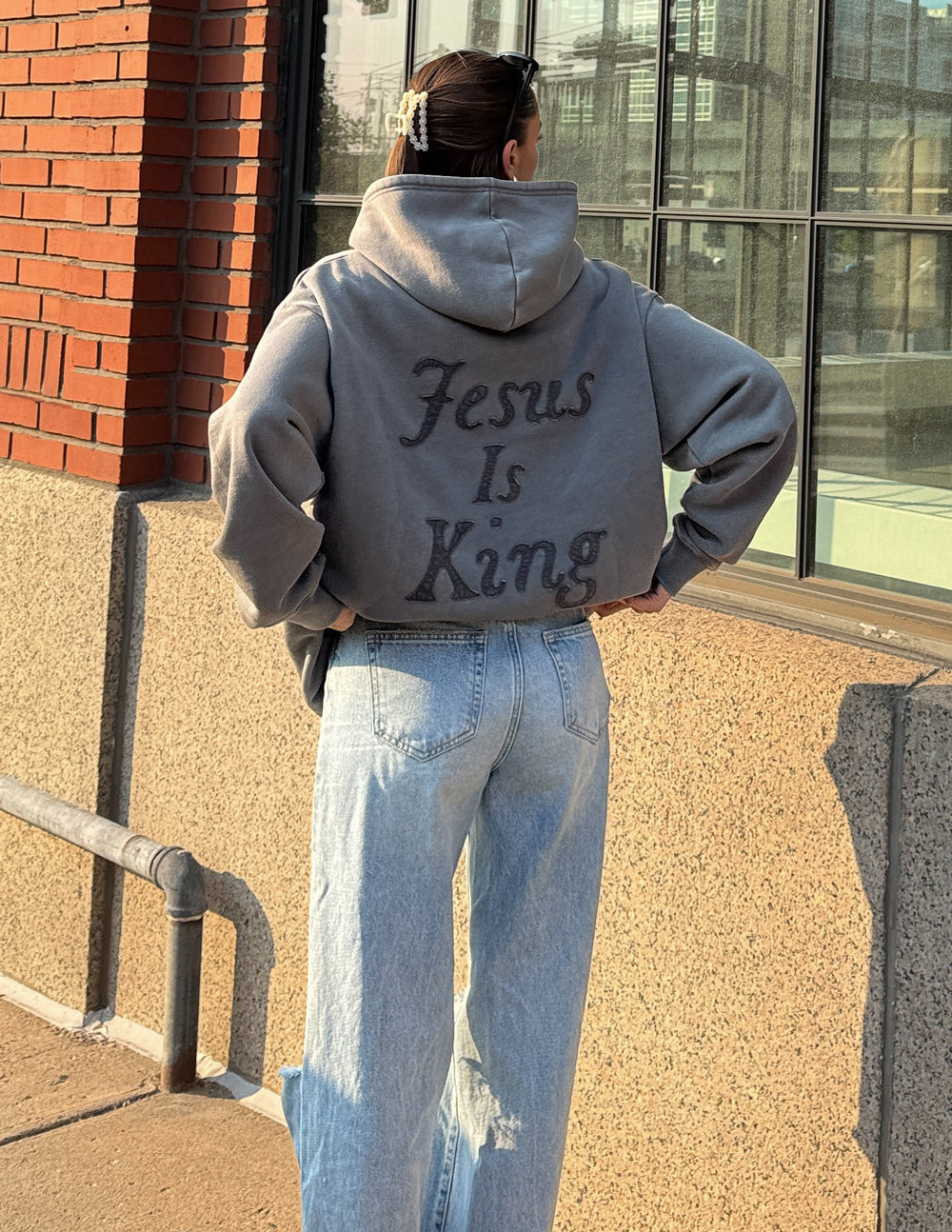 Long Sleeve “Jesus is King” Hoodie Sweatshirt