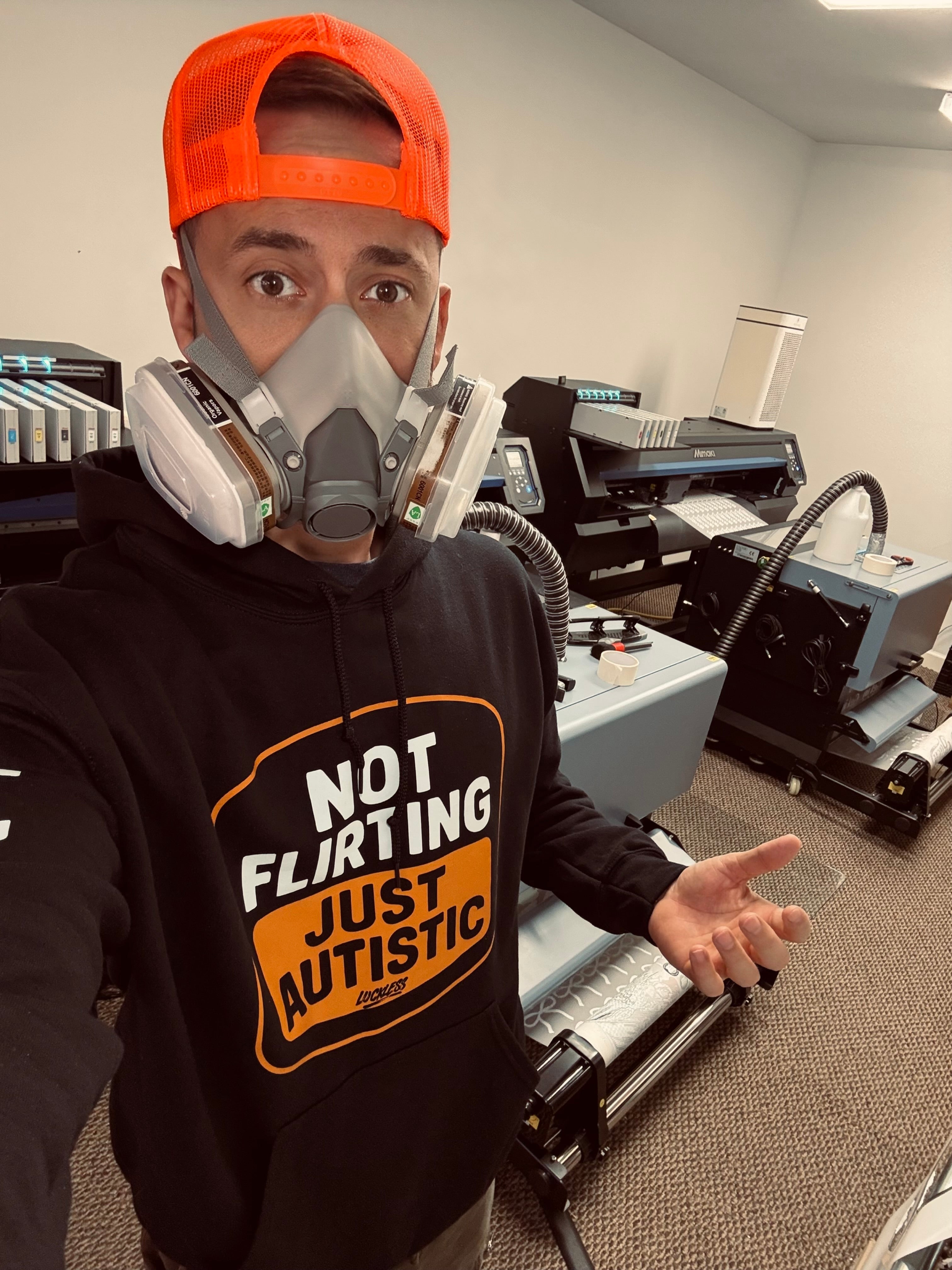 Not Flirting! Just Autistic Premium Hoodie by Luckless Outfitters