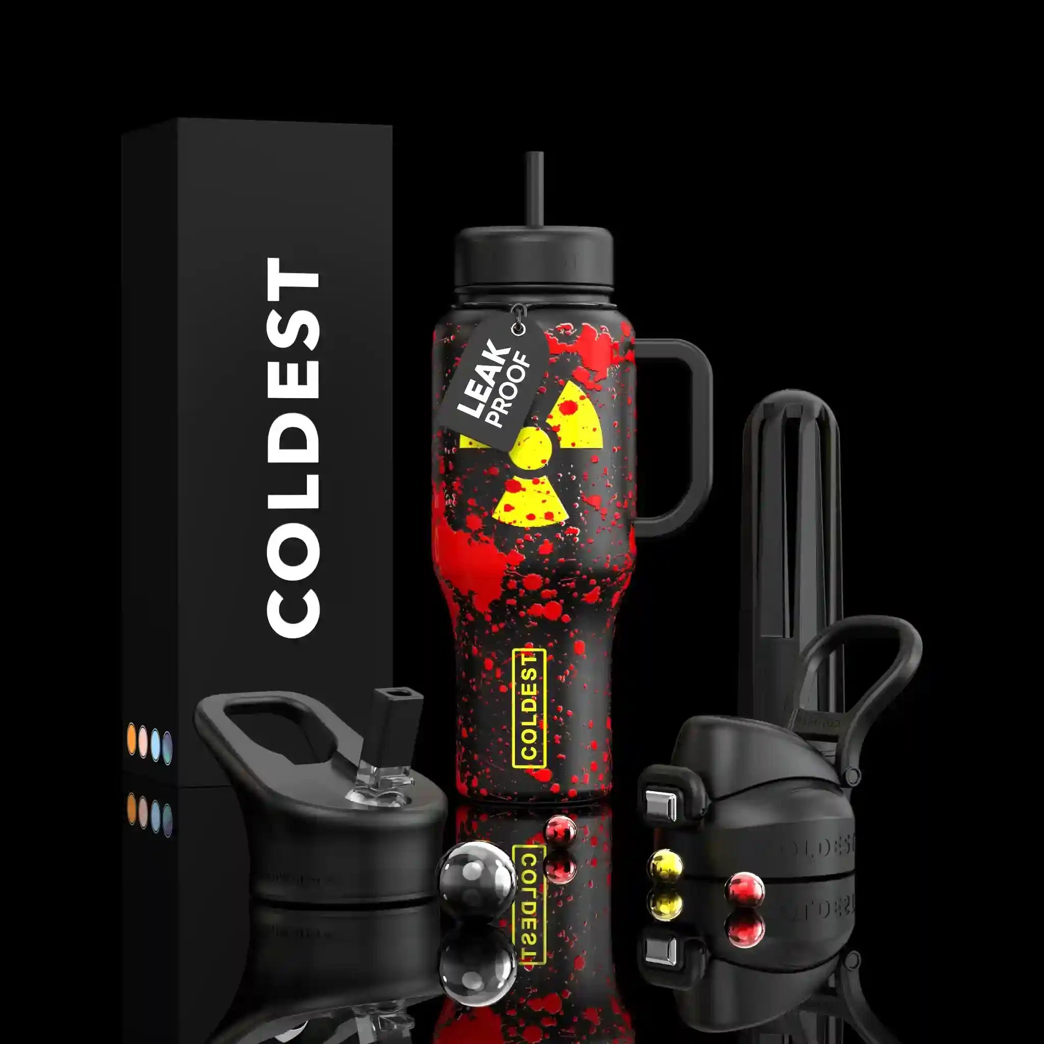 COLDEST PINK STAINLESS STEEL WATER BOTTLE 5 PIECE SET