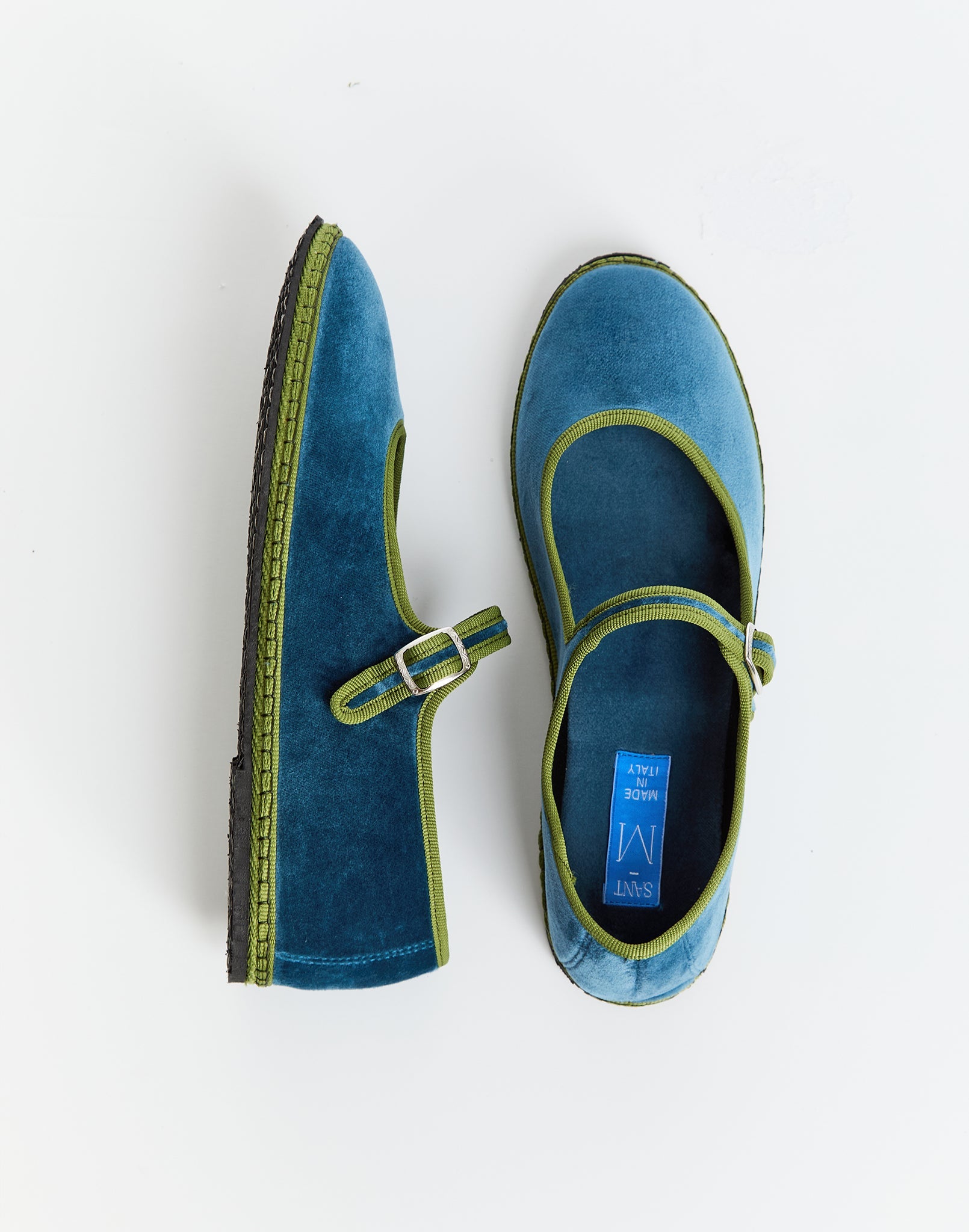 Mary Jane Flats Blue&Green