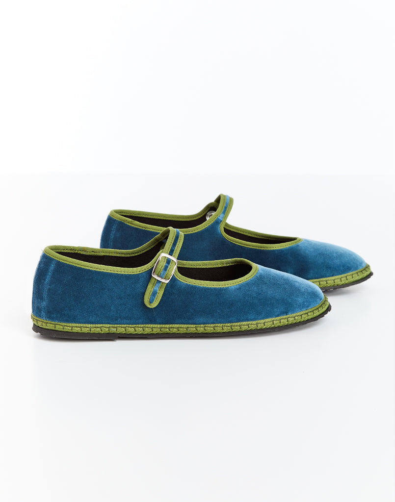 Mary Jane Flats Blue&Green