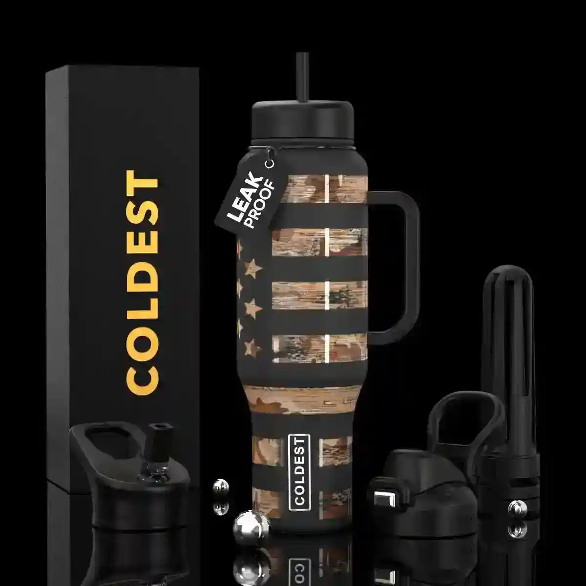 COLDEST PINK STAINLESS STEEL WATER BOTTLE 5 PIECE SET