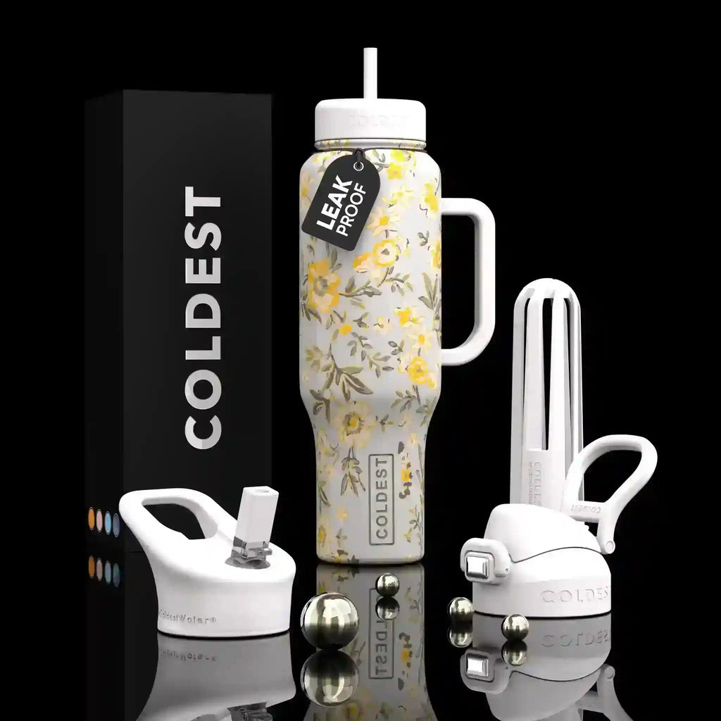 COLDEST PINK STAINLESS STEEL WATER BOTTLE 5 PIECE SET