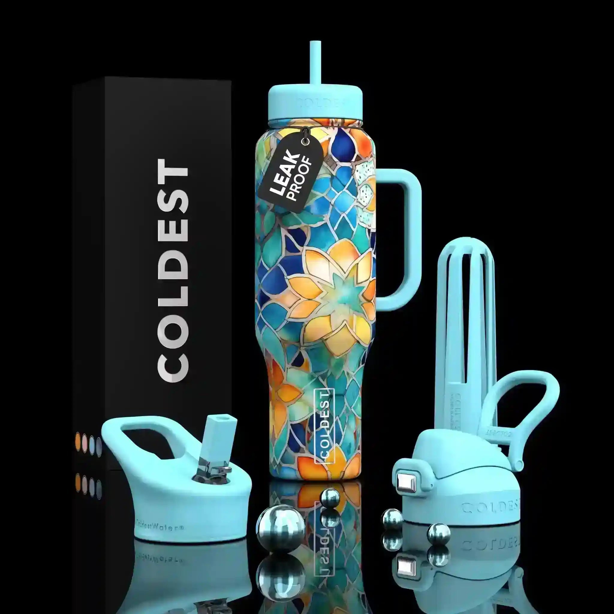 COLDEST PINK STAINLESS STEEL WATER BOTTLE 5 PIECE SET