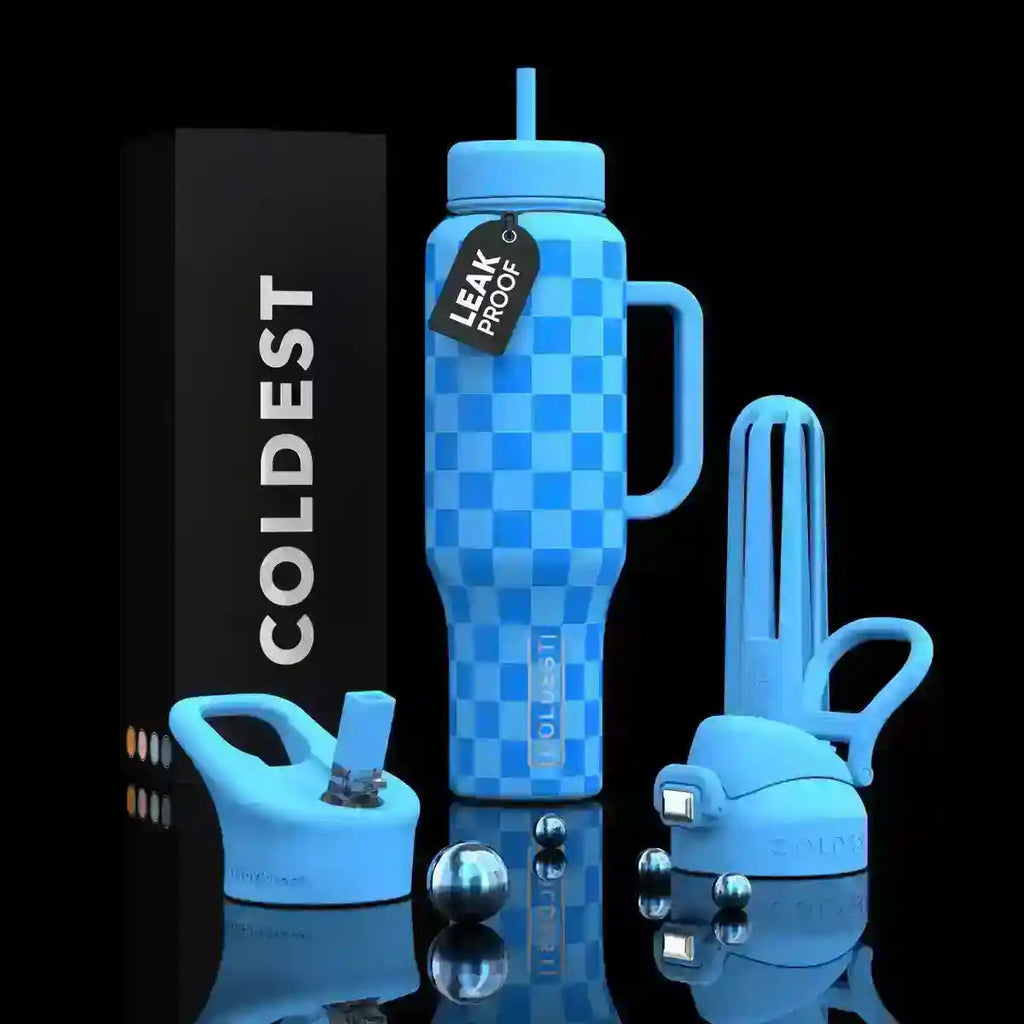 COLDEST PINK STAINLESS STEEL WATER BOTTLE 5 PIECE SET