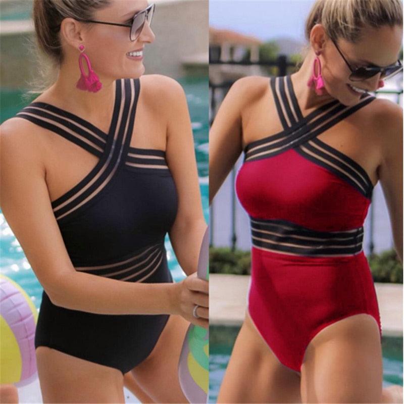One-Piece Criss-Cross Swimsuit