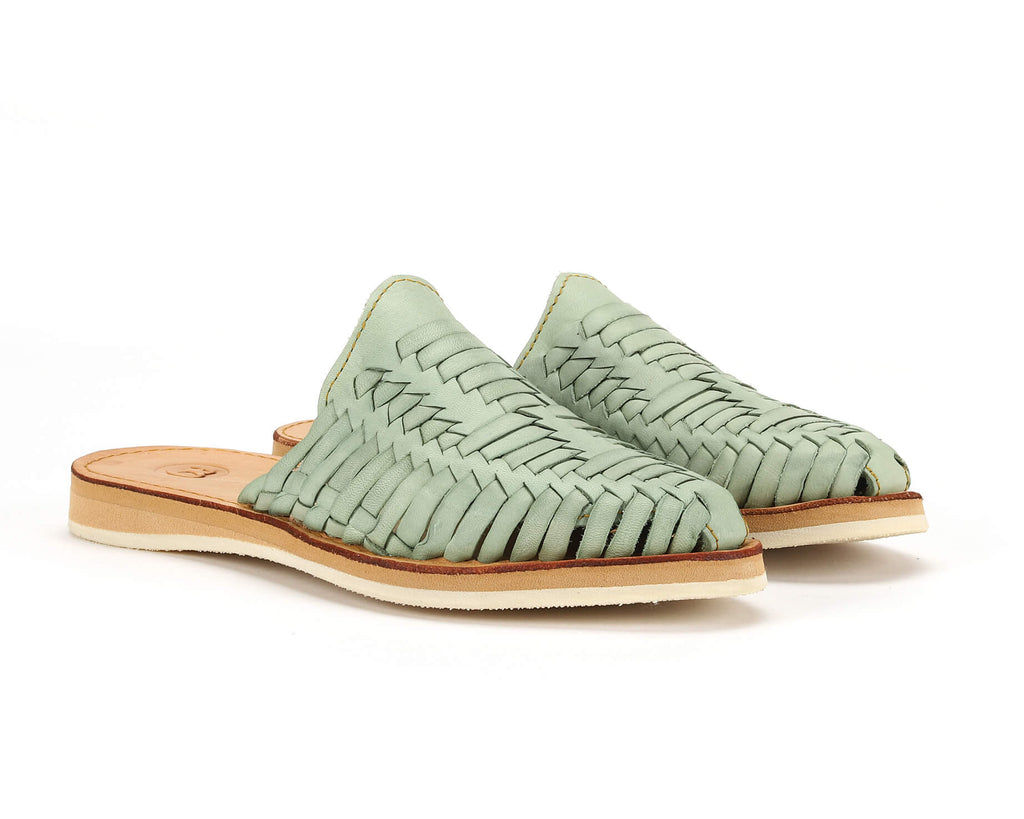 Women’s Casual Sandal Huarache Slip-On Shoes Cream & Teal