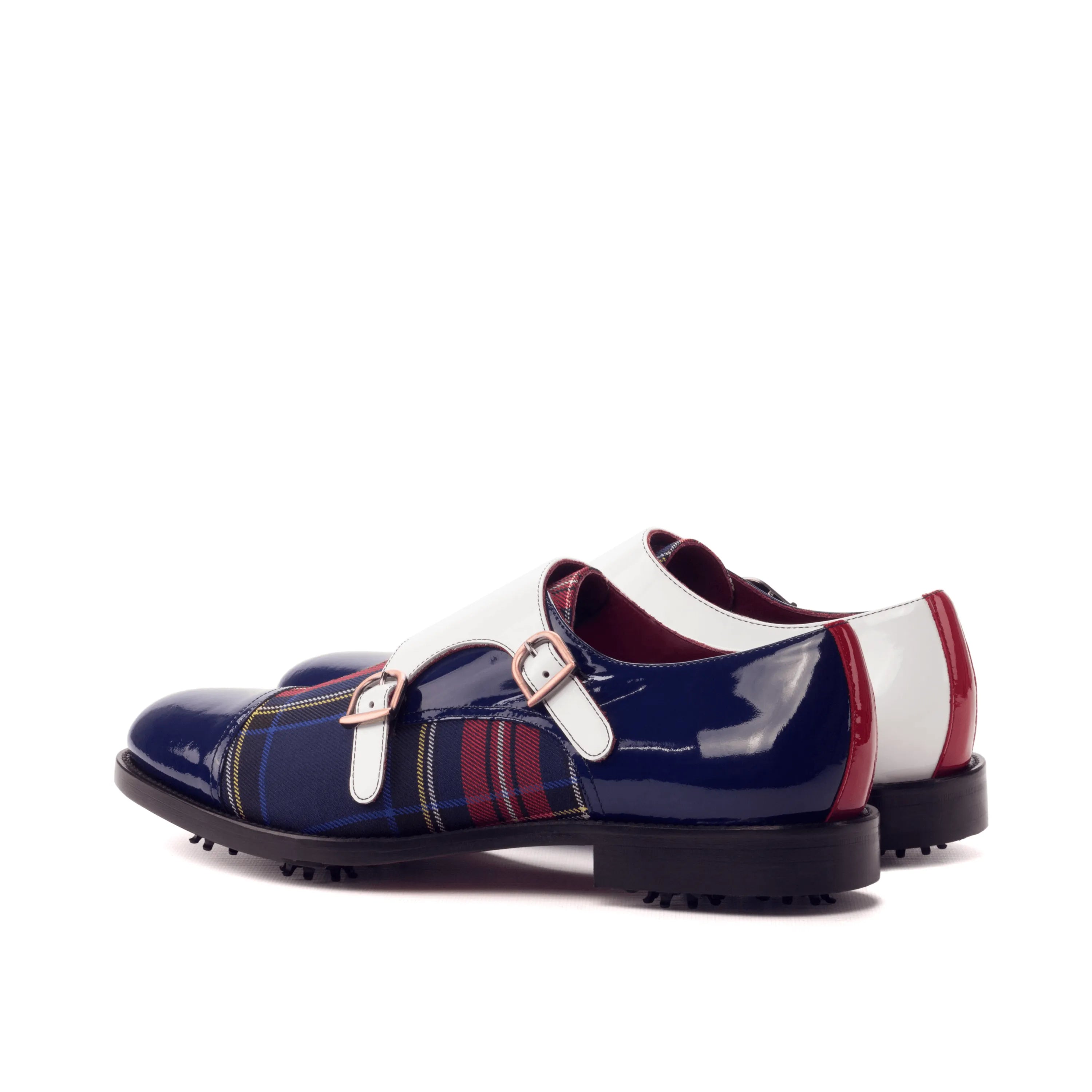 Stylish Plaid Buckle Golf Shoe