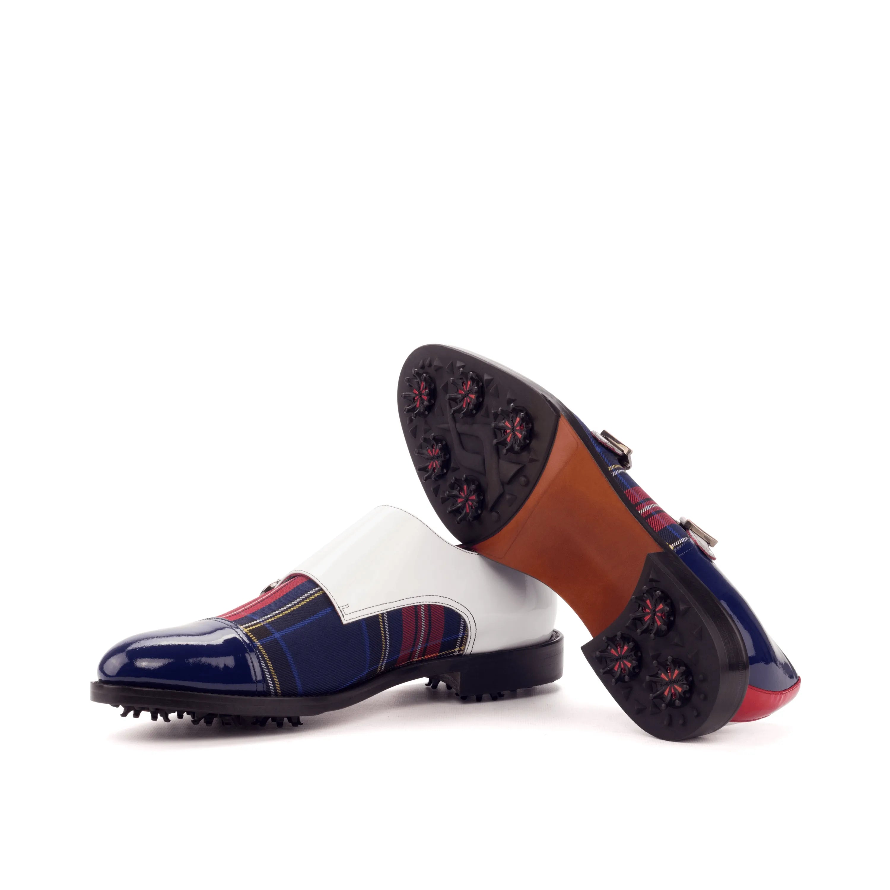 Stylish Plaid Buckle Golf Shoe